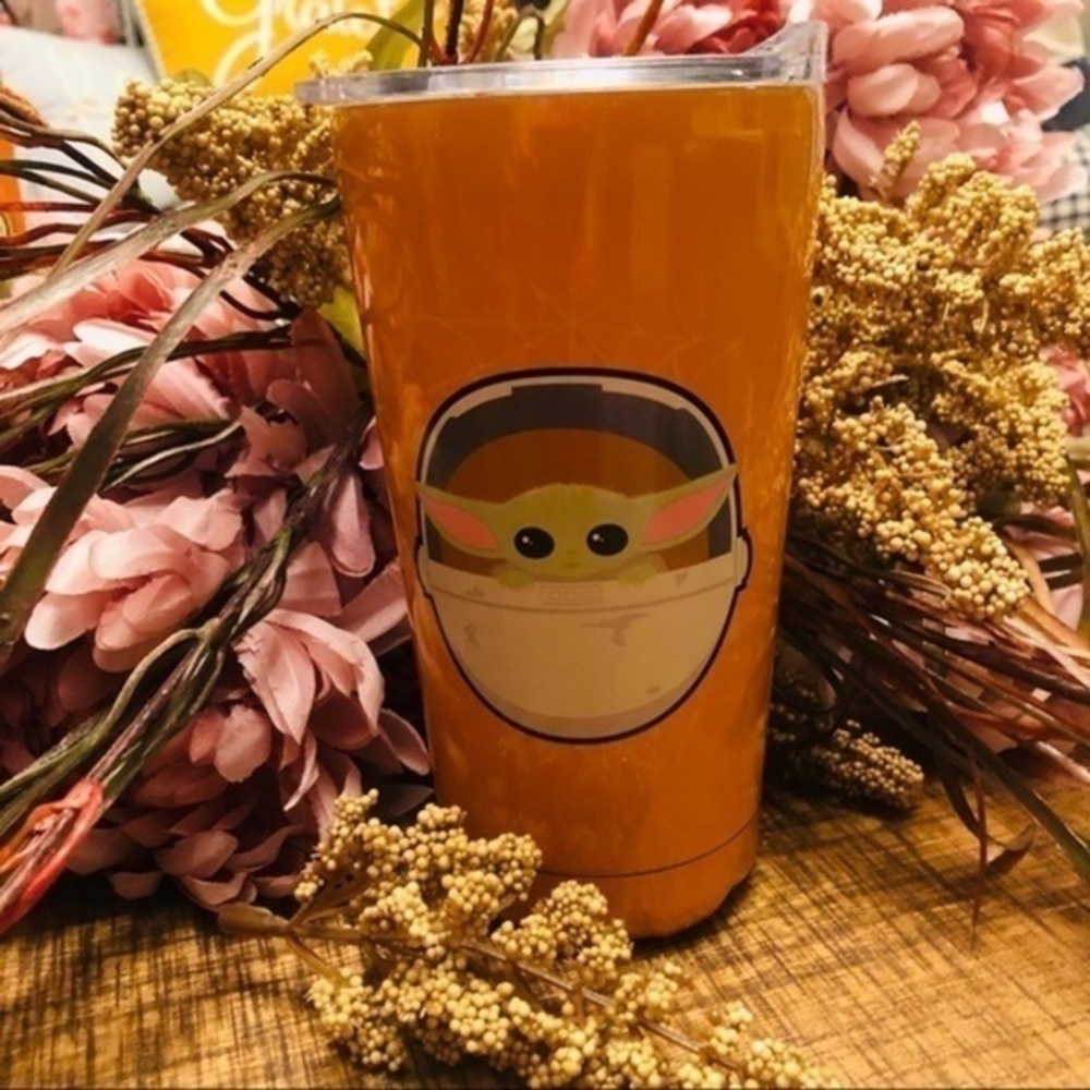 Grogu (Baby Yoda) Stainless Steel Tumbler Orange NWT